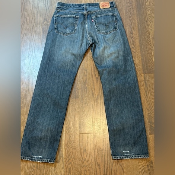 Levis Jeans Men's 34x32 501 Straight Leg Dark Wash Grey Denim Pants Adult y2k E - Picture 9 of 10